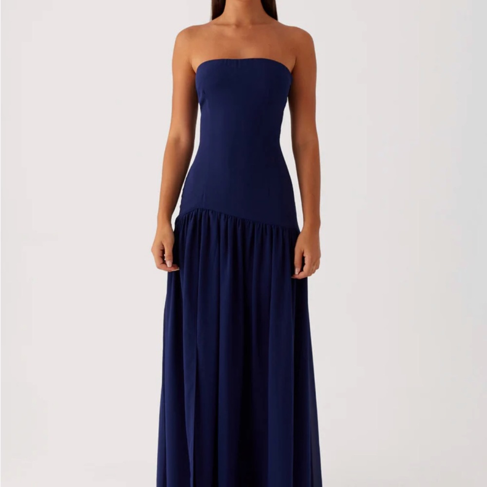 Peppermayo Strapless Navy Blue Dress
